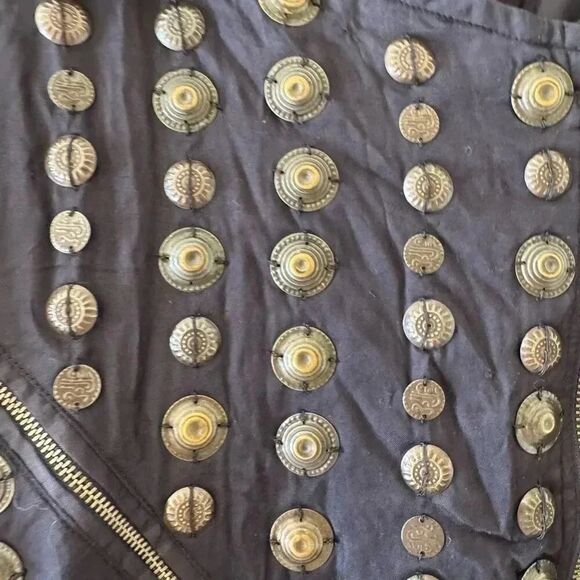 Free People Bohemian Retro Vintage Inspired Rare Corrie Coin Jacket SZ S - Picture 12 of 16